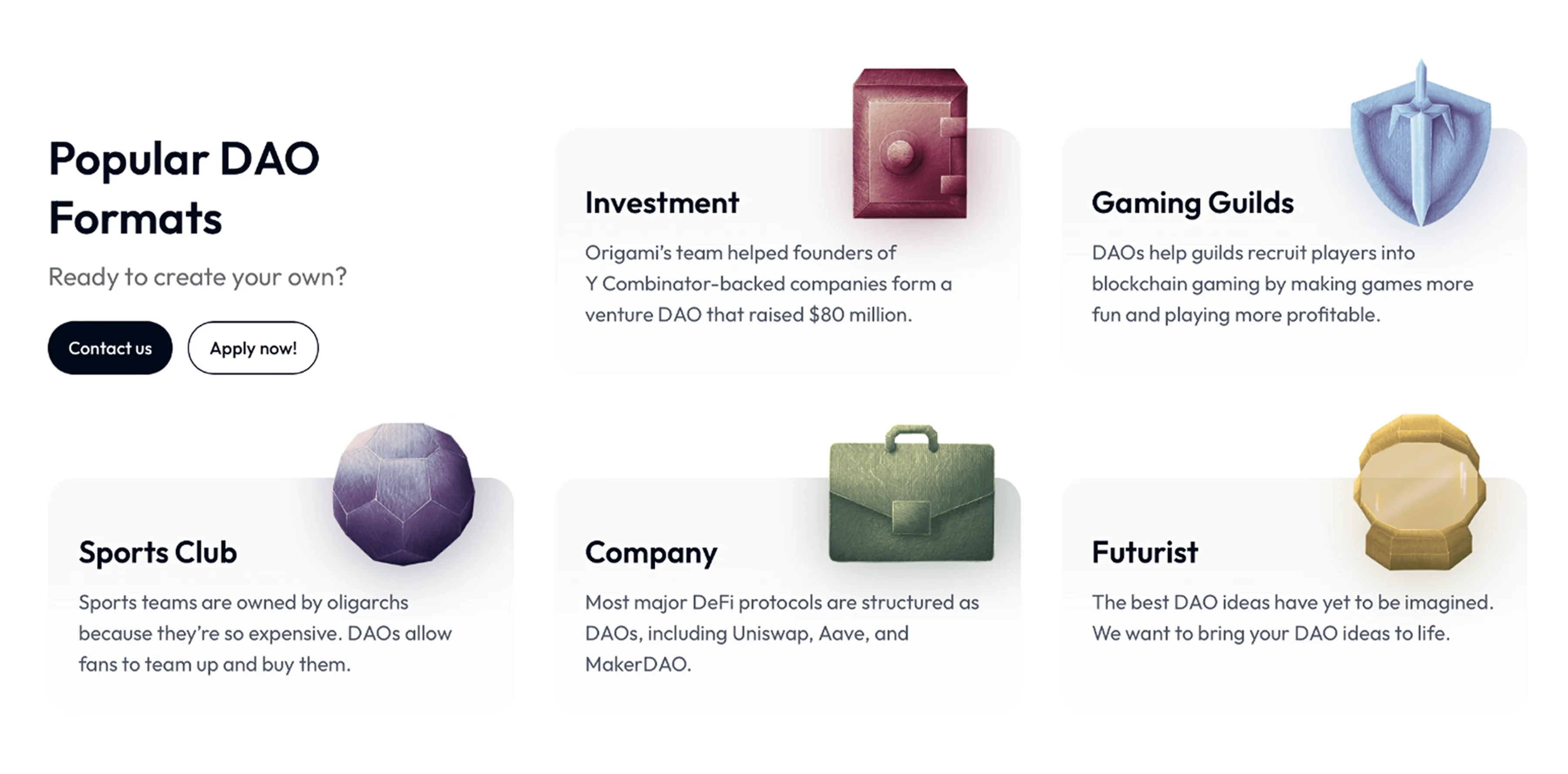 Origami &mdash; Popular DAO formats