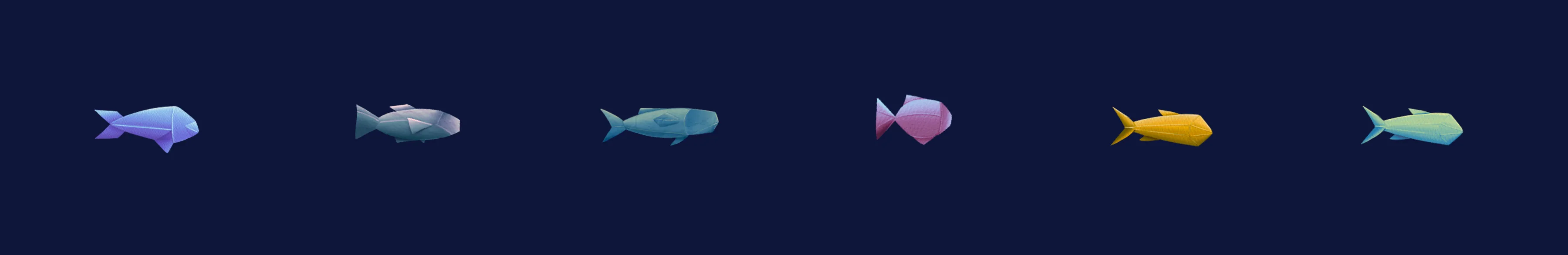 Origami &mdash; fish icon set